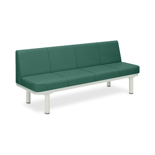 590型ソファー・背付き(01) 座幅45(全幅63)×長さ130×座高48(全高82)cm メディグリーン TB-590-01 1台（直送品）