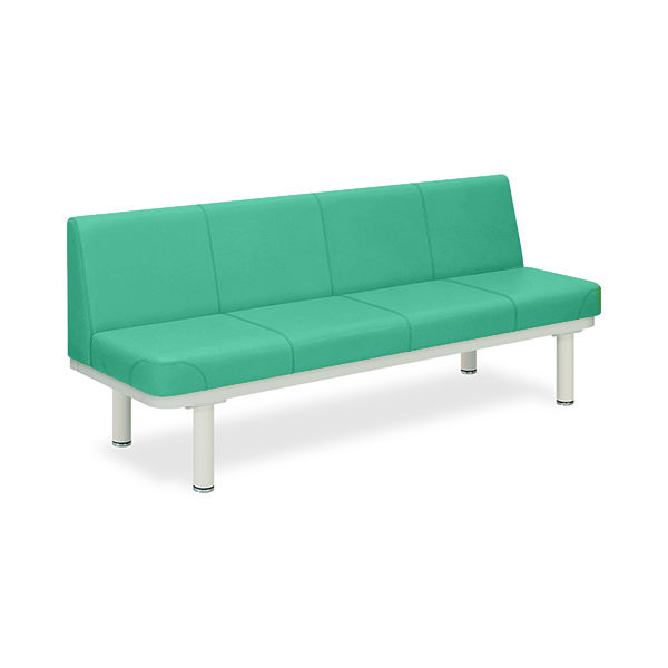 590型ソファー・背付き(02) 座幅45(全幅63)×長さ180×座高43(全高77)cm ライトグリーン TB-590-02 1台（直送品）