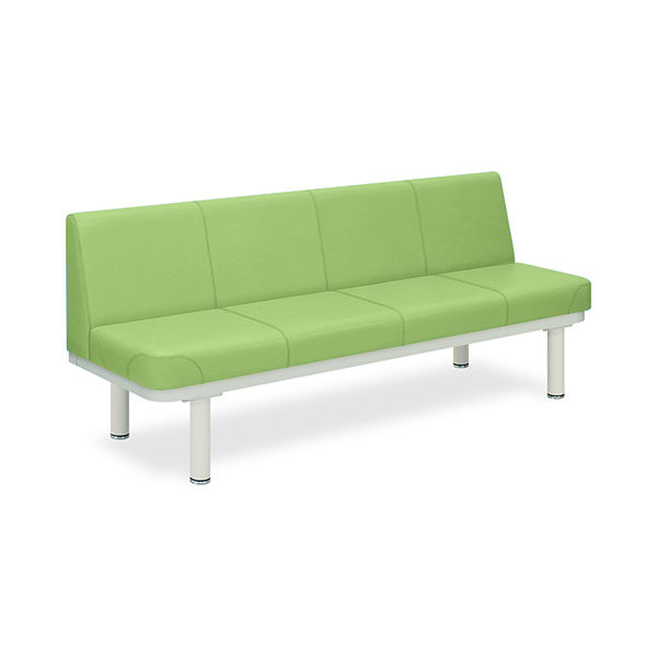 590型ソファー・背付き(01) 座幅45(全幅63)×長さ140×座高43(全高77)cm ライムグリーン TB-590-01 1台（直送品）