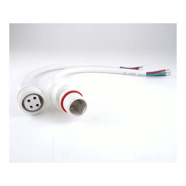 アズワン 防水コネクター付コード 4極 20cm(オス・メスセット) LC-4PJ-200L 1本 63-3152-70（直送品）