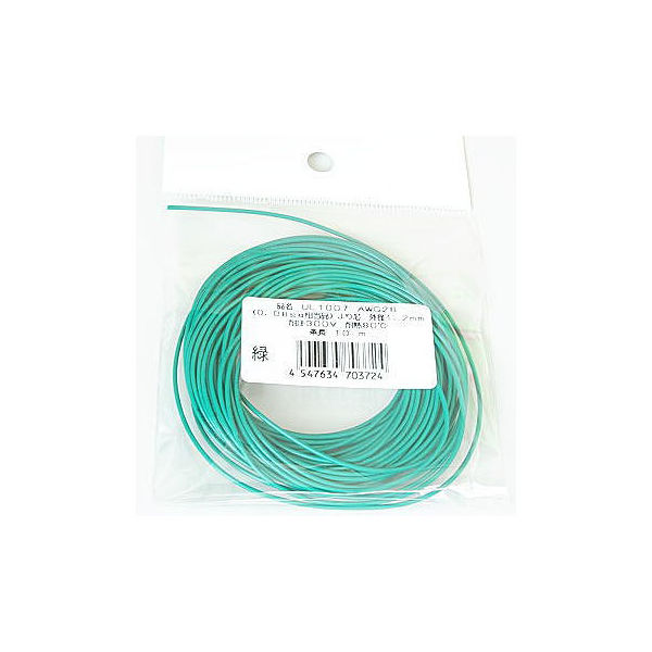 サンコー電商 UL1007電線 緑 AWG28 1.2mm 10m(±2%) UL1007ミドリAWG28L10 1袋 63-3139-33（直送品）