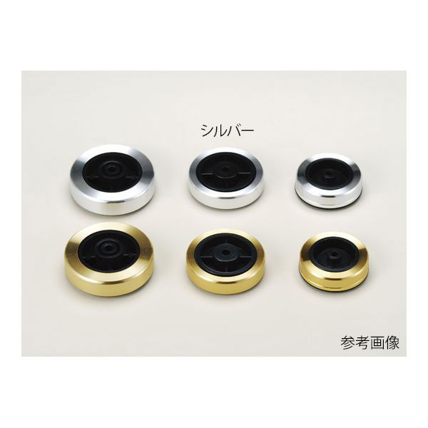 タカチ電機工業 TC型アルミカバー付きビス止めゴム足(4個入) シルバー TC1S 1袋(4個) 63-3128-90（直送品）