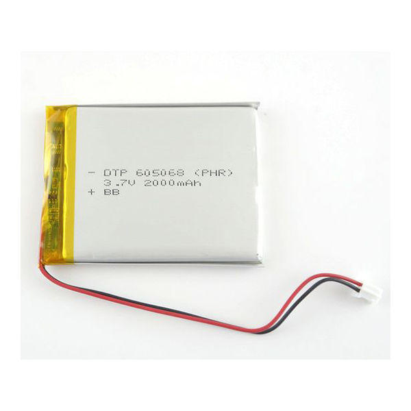 アズワン リチウムイオンポリマー電池 3.7V 2000mAh DTP605068(PHR) 1個 63-3112-79（直送品）