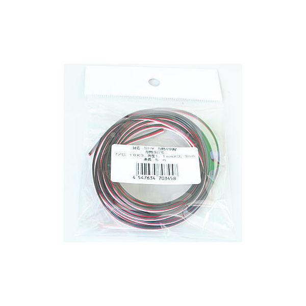 サンコー電商 SHV 耐熱並列線 7/0.18×3列 5m(±2%) SHV7/018X3L5 1袋 63-3139-21（直送品）