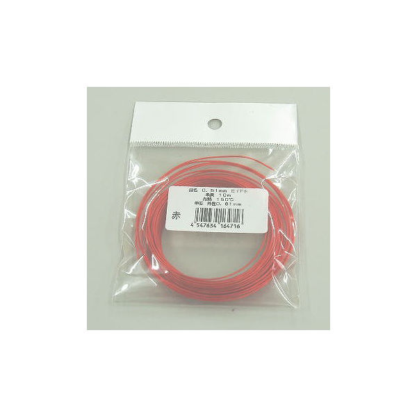 潤工社 ETFE電線（ジュンフロン線） 赤 0.32mm 10m（±2％） ETFEアカ0.32MML10 1袋 63-3093-95（直送品）