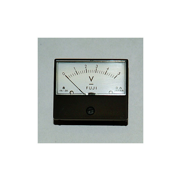 富士計測器 パネルメーター アナログ電圧計 DC5V FA38BDC5V 1個 63-3173-38（直送品）
