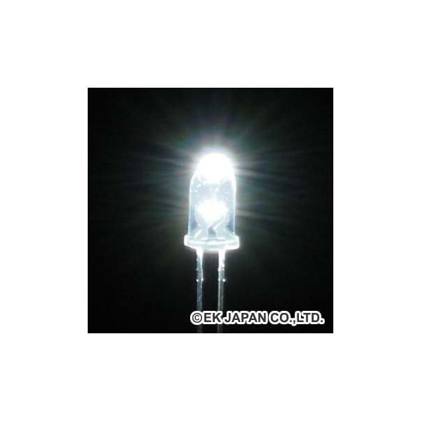 イーケイジャパン 超高輝度LED(白色・3mm・5個入) LK-3WH 1袋(5個) 63-3191-19（直送品）
