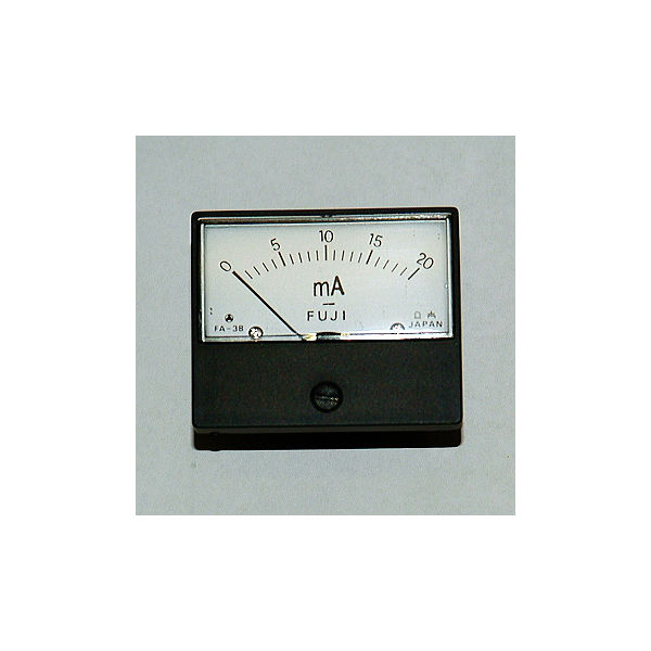 富士計測器 パネルメーター アナログ電流計 DC20mA FA38BDC20MA 1個 63-3173-27（直送品）