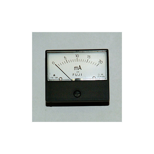 富士計測器 パネルメーター アナログ電流計 DC20mA FA38BDC20MA 1個 63-3173-27（直送品）