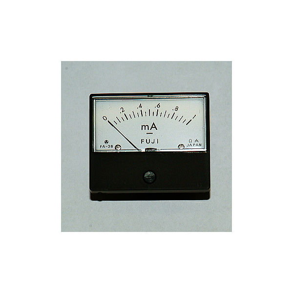 富士計測器 パネルメーター アナログ電流計 DC1mA FA38BDC1MA 1個 63-3173-26（直送品）