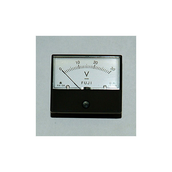 富士計測器 パネルメーター アナログ電圧計 DC30V FA38BDC30V 1個 63-3173-42（直送品）
