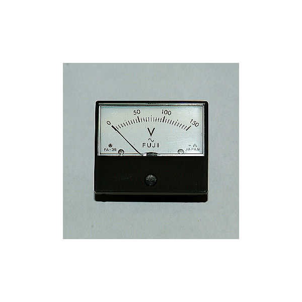 富士計測器 パネルメーター アナログ電圧計 AC150V FA38BAC150V 1個 63-3173-43（直送品）