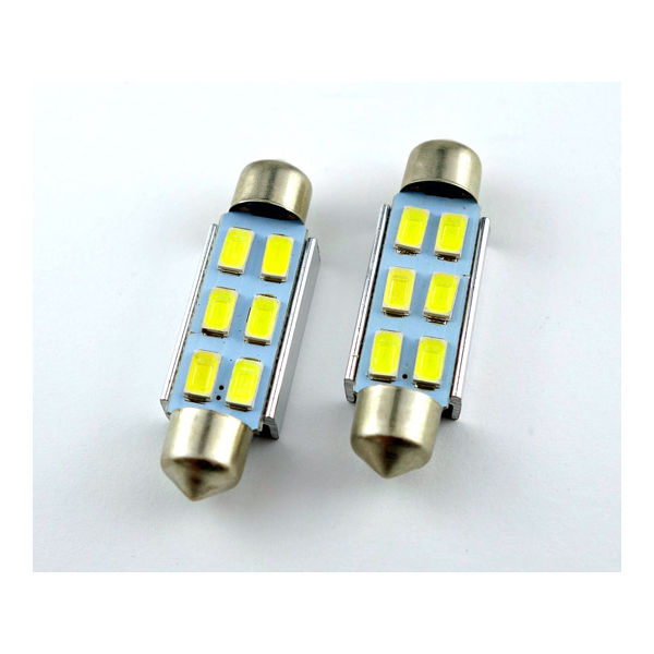 ルームランプLED (42mm・白・キャンセラー内蔵) 12V/160mA 白 HC-FESTOON-6-5730SMD-C-42MM 1個（直送品）
