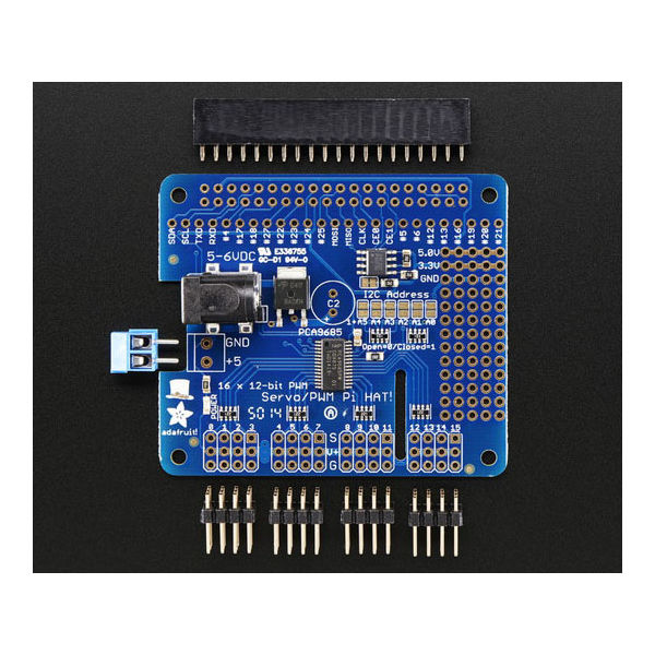 Adafruit Industries 16チャンネル PWM/サーボ HAT 2327 1個 63-3078-15（直送品）