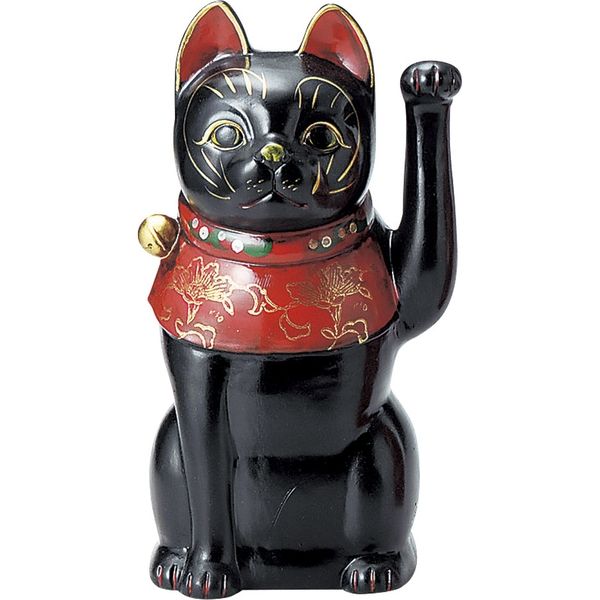 瀬戸焼 招き猫 古色大正猫中（黒） （1個入）（直送品） - アスクル