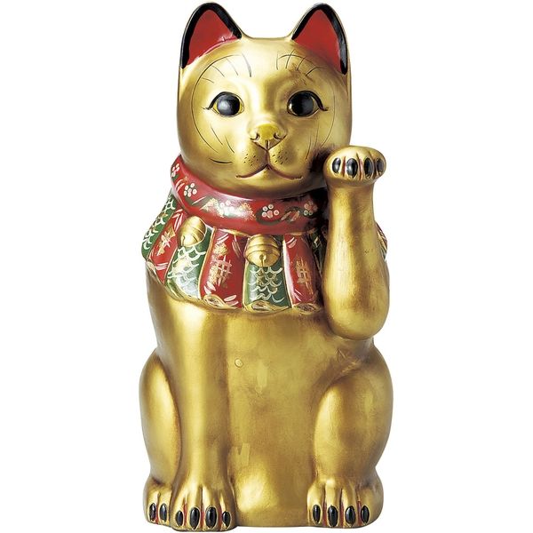 瀬戸焼 招き猫 古色大正猫（特大）金（金運） （1個入）（直送品） - アスクル