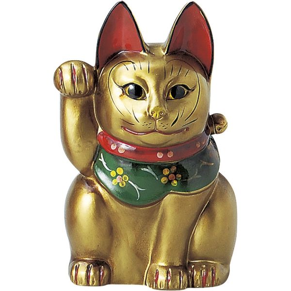 瀬戸焼 招き猫 古色三河猫（大）金 （1個入）（直送品）