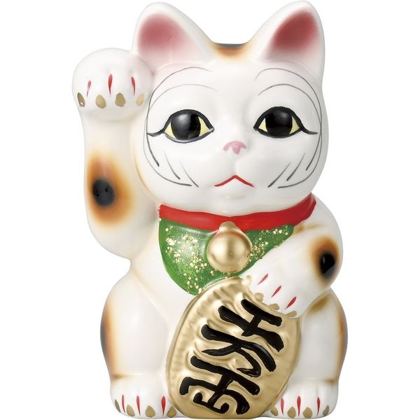 招き猫 千万両5号福猫（白）右 （2個入）（直送品）