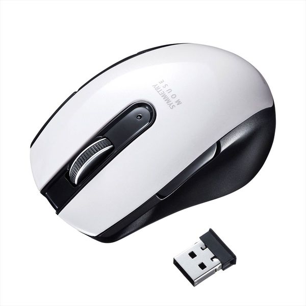 ワイヤレスマウス　無線　5ボタン　中型サイズ　ブルーLED　MA-WBL170W　サンワサプライ　1個（直送品）