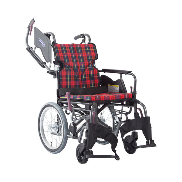 KAWAMURA 介助用 車椅子 チェック柄 カワムラサイクル 美品 カワムラサイクル 介助用車椅子 自走式 折りたたみ式 介護