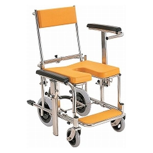 カワムラサイクル 入浴・シャワー用車いす 標準 イエロ- KS3　【車いす】介援隊カタログ（直送品）