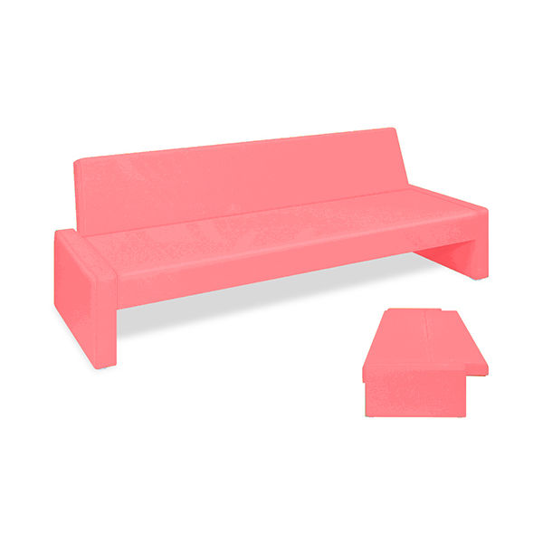 高田ベッド製作所 ベンチベッドSD 座幅50(全幅91)×長さ196(座面180)×座高39(全高77)cm ピンク TB-875 1台（直送品）