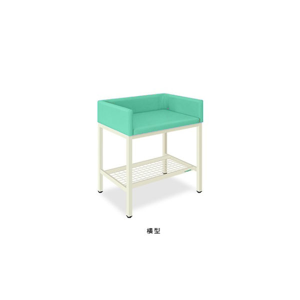 オムツ交換台(横型) 幅90全幅100)×奥行60(全奥行65)×高さ80(全高98)cm ライトグリーン TB-721-02 1個（直送品）