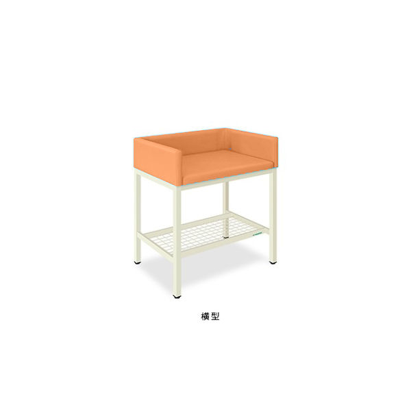 オムツ交換台(横型) 幅90(全幅100)×奥行70(全奥行75)×高さ80(全高98)cm オレンジ TB-721-02 1個（直送品）