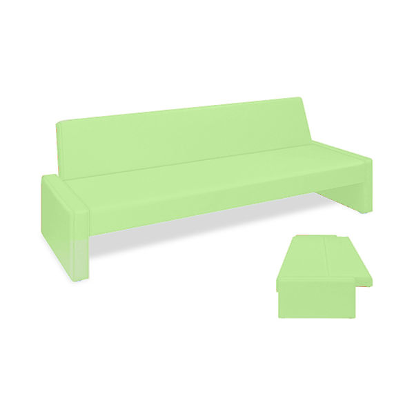 ベンチベッドSD 座幅50(全幅91)×長さ196(座面180)×座高39(全高77)cm ライムグリーン TB-875 1台（直送品）