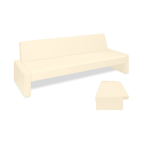 高田ベッド製作所 ベンチベッドSD 座幅50(全幅91)×長さ186(座面170)×座高39(全高77)cm クリーム TB-875 1台（直送品）