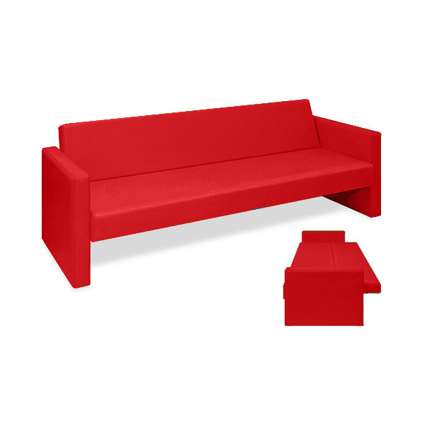 高田ベッド製作所 ベンチベッドMD 座幅50(全幅91)×長さ196(座面180)×座高39(全高77)cm レッド TB-876 1台（直送品）