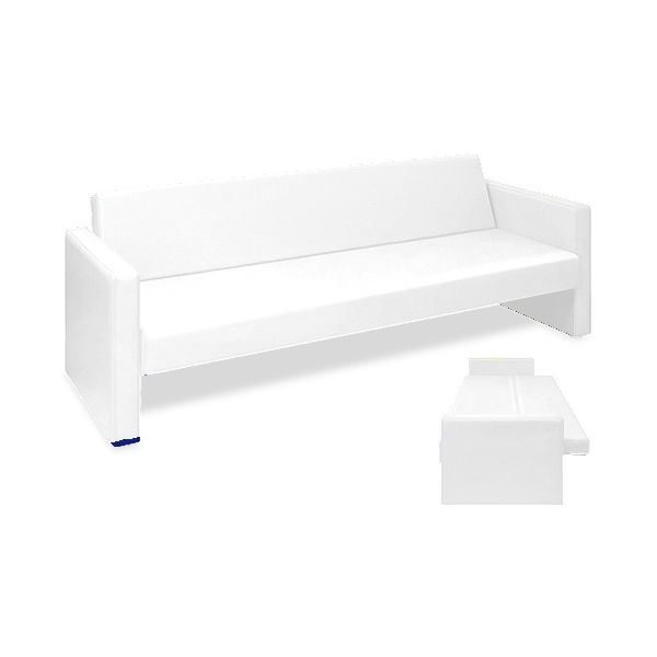 高田ベッド製作所 ベンチベッドMD 座幅50(全幅91)×長さ206(座面190)×座高39(全高77)cm 白 TB-876 1台（直送品）