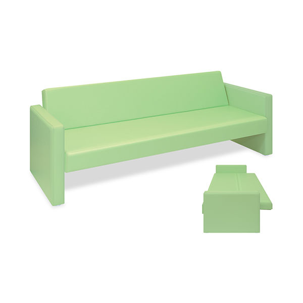 ベンチベッドMD 座幅50(全幅91)×長さ196(座面180)×座高39(全高77)cm ライムグリーン TB-876 1台（直送品）