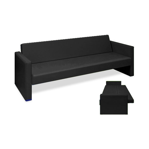 高田ベッド製作所 ベンチベッドMD 座幅50(全幅91)×長さ206(座面190)×座高39(全高77)cm 黒 TB-876 1台（直送品）