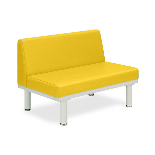 ソファー・背付き(ミニ) TBー906ー02 座幅40(全幅58)×長さ100×座高39(全高73)cm イエロー TB-906S-02（直送品）