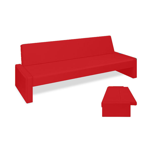 高田ベッド製作所 ベンチベッドSD 座幅50(全幅91)×長さ186(座面170)×座高39(全高77)cm レッド TB-875 1台（直送品）