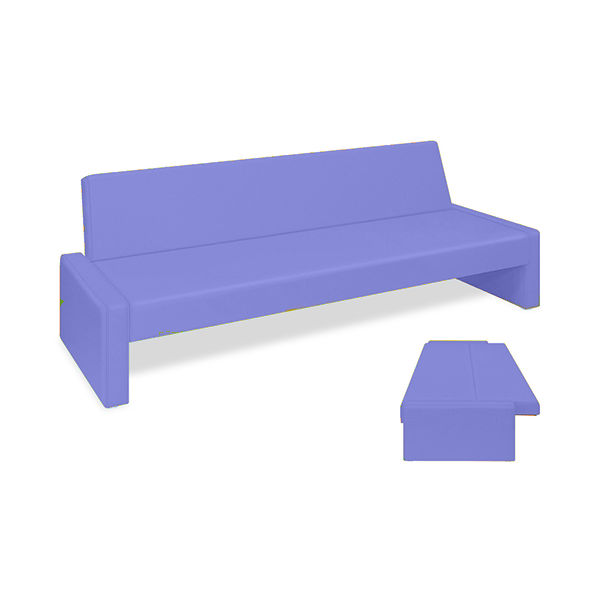 ベンチベッドSD 座幅50(全幅91)×長さ186(座面170)×座高39(全高77)cm ライトブルー TB-875 1台（直送品）