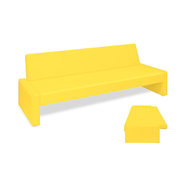高田ベッド製作所 ベンチベッドSD 座幅50(全幅91)×長さ186(座面170)×座高39(全高77)cm イエロー TB-875 1台（直送品）