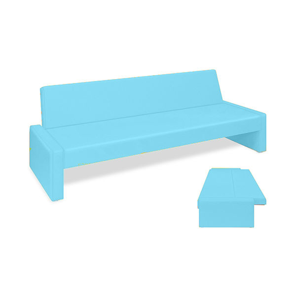 ベンチベッドSD 座幅50(全幅91)×長さ186(座面170)×座高39(全高77)cm スカイブルー TB-875 1台（直送品）
