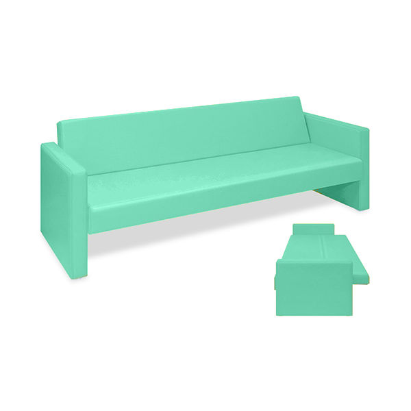 ベンチベッドMD 座幅50(全幅91)×長さ186(座面170)×座高39(全高77)cm ライトグリーン TB-876 1台（直送品）