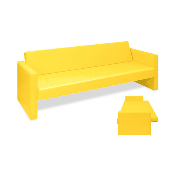 高田ベッド製作所 ベンチベッドMD 座幅50(全幅91)×長さ186(座面170)×座高39(全高77)cm イエロー TB-876 1台（直送品）