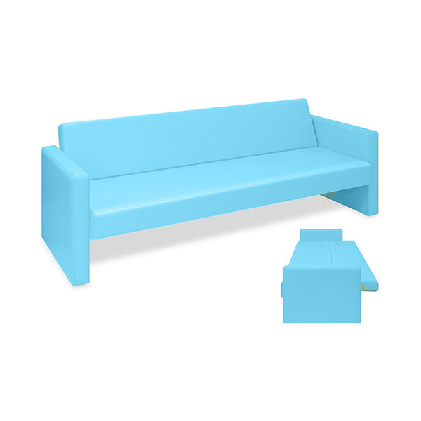 ベンチベッドMD 座幅50(全幅91)×長さ186(座面170)×座高39(全高77)cm スカイブルー TB-876 1台（直送品）