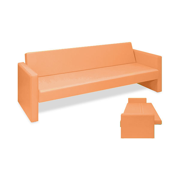 高田ベッド製作所 ベンチベッドMD 座幅50(全幅91)×長さ196(座面180)×座高39(全高77)cm オレンジ TB-876 1台（直送品）