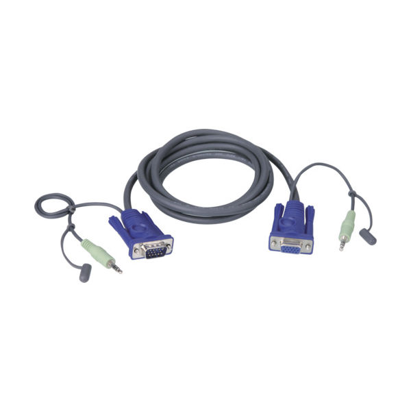 ATEN VGA延長ケーブル/オスーメス/ステレオオーディオプラグ付き/1.8m 2L-2402A 1本(2m) 115-3027（直送品）