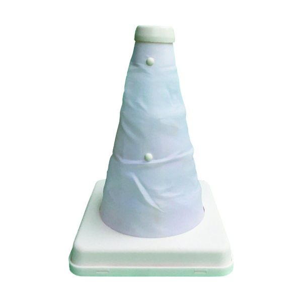 ミズケイ 伸縮式三角コーン<ホワイト>20cm 8201039 1個 137-2498（直送品）