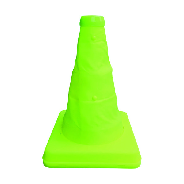 ミズケイ 伸縮式三角コーン<蛍光イエロー>20cm 8201041 1個 137-2500（直送品）