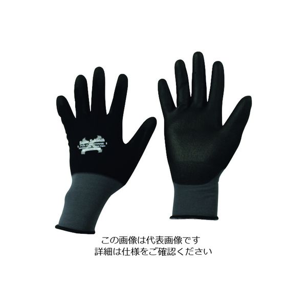 おたふく手袋 おたふく ソフキャッチEXフィット ウレタン ノーマルパーム ブラック/グレー LL A-396-BK/GY-LL 1双（直送品）