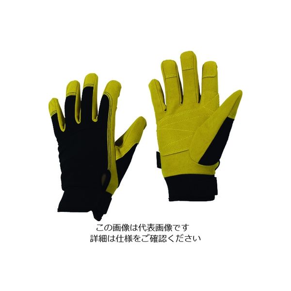 おたふく手袋 おたふく フーバー マイクロファイバーグローブ ストロングモデル ブラック/キャメル L FB-53-BK/CA-L 1双（直送品）