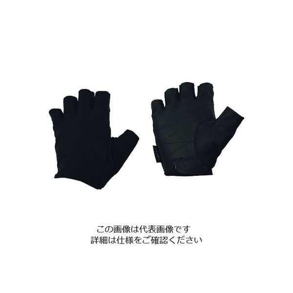 おたふく手袋 おたふく フーバー シンセティックレザーグローブ 5フィンガーレスモデル ブラック L FB-61-BK-L 1双（直送品）
