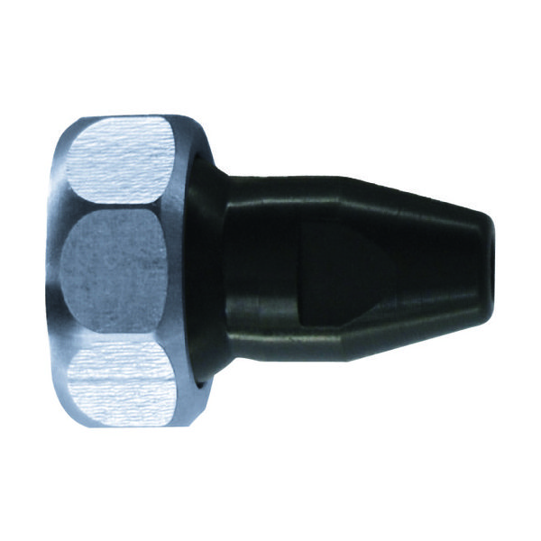 ステンレス製クーラントホース(1/4ホースシステム)用樹脂製丸ノズル φ3.2×穴数1(アジャストナット入り) KU-1DU-32 1個（直送品）